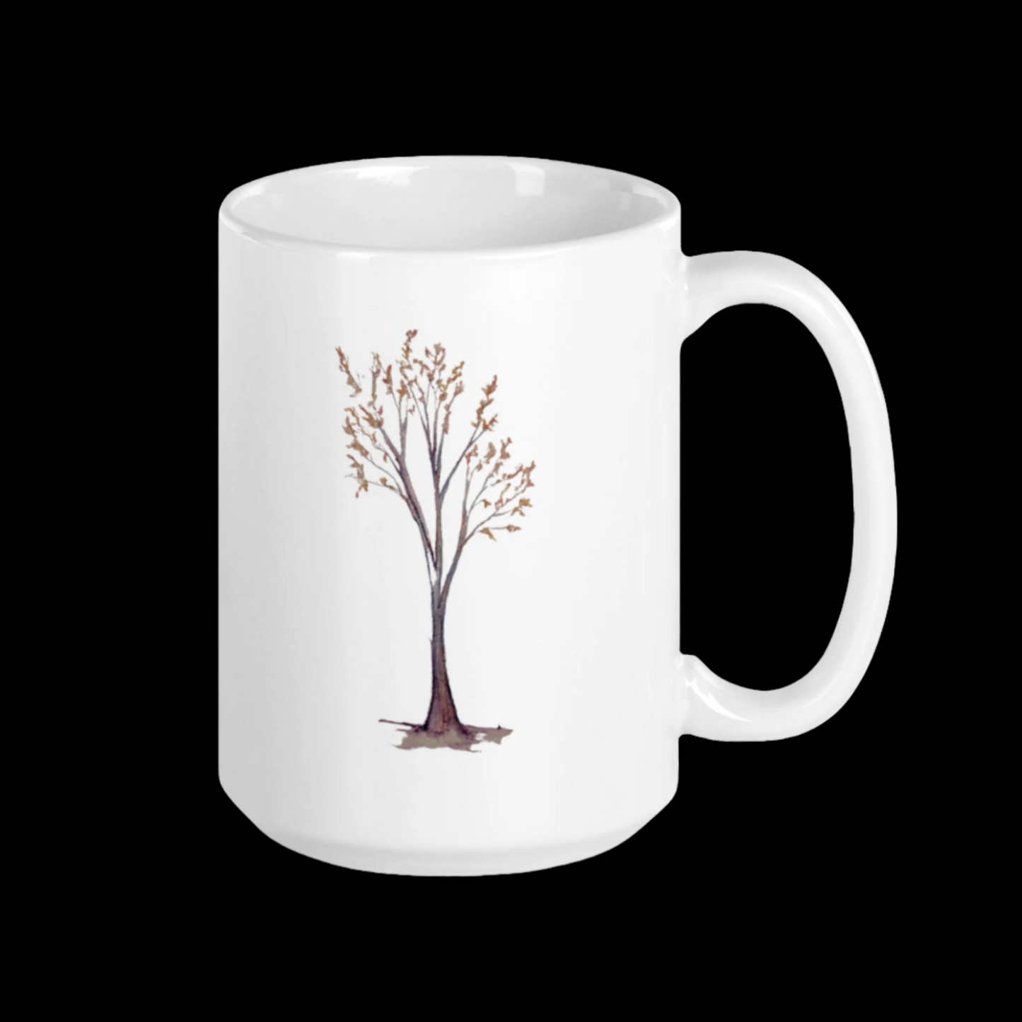 Tree Watercolor White glossy mug